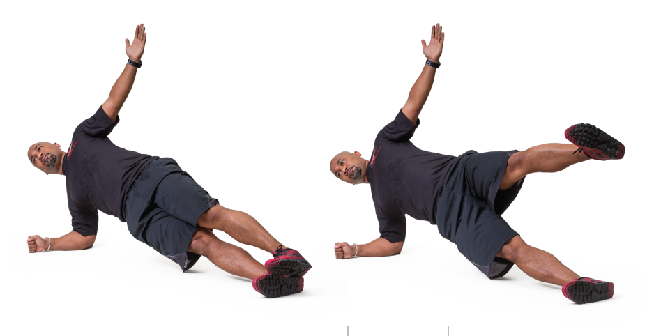 Side plank with leg abduction